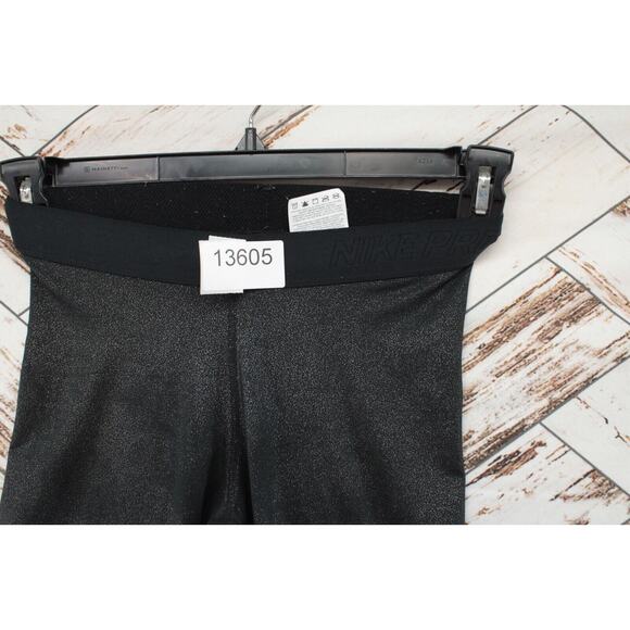 Nike Pro-cool Dri Fit Tights Women Small Black/Silver Sparkle 881778-010 Base - Picture 7 of 7